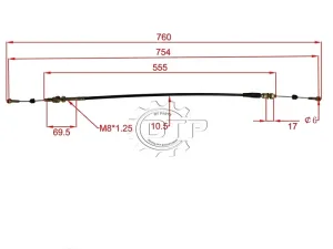 Dây ga xe nâng XF255-521000-000
